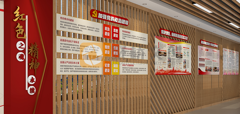黨建展館分為幾部分內容？